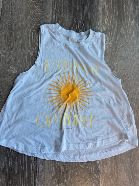 Spiritual Gangster Tops - Spiritual Gangster Light Blue Tank with Yellow Sun Graphic - Women